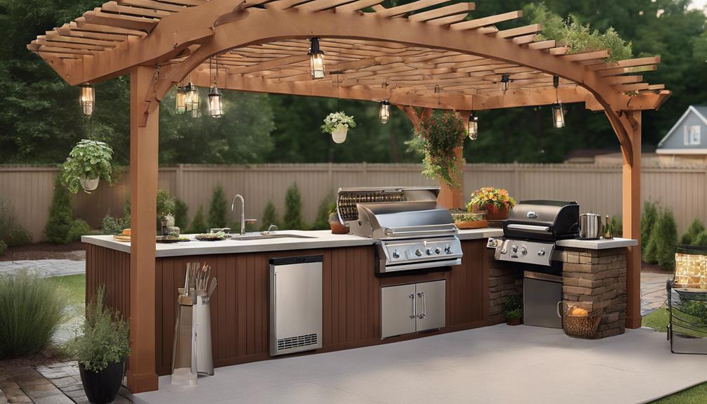 outdoor cooking with a pergola