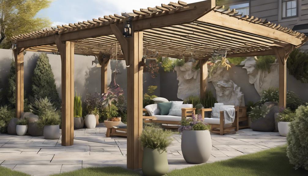 outdoor gallery with pergola