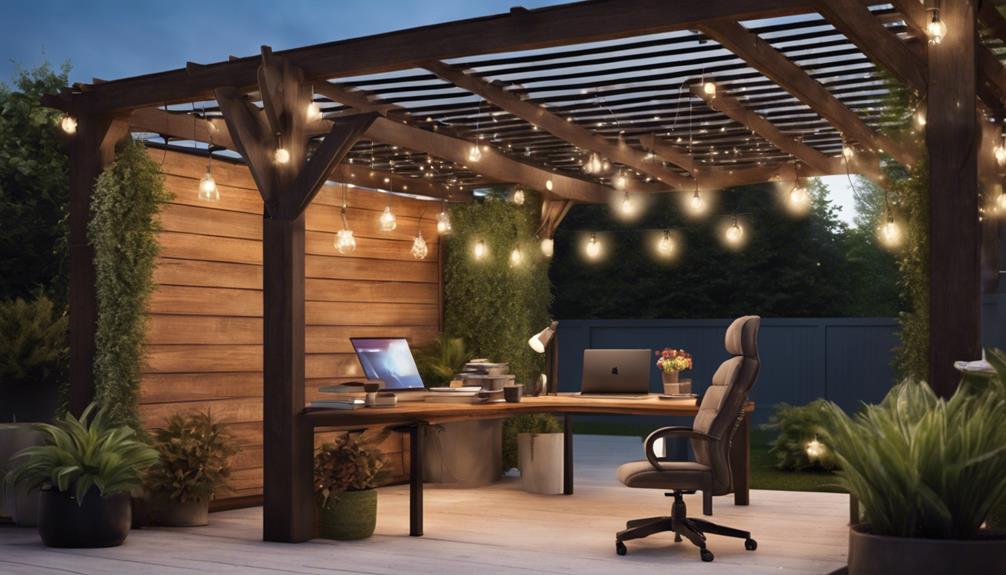 outdoor office with pergola