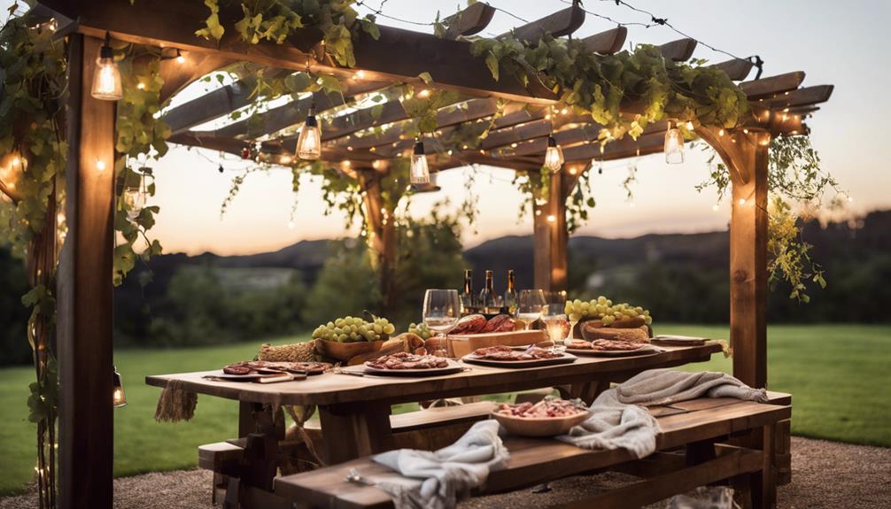 wine tastings under pergola